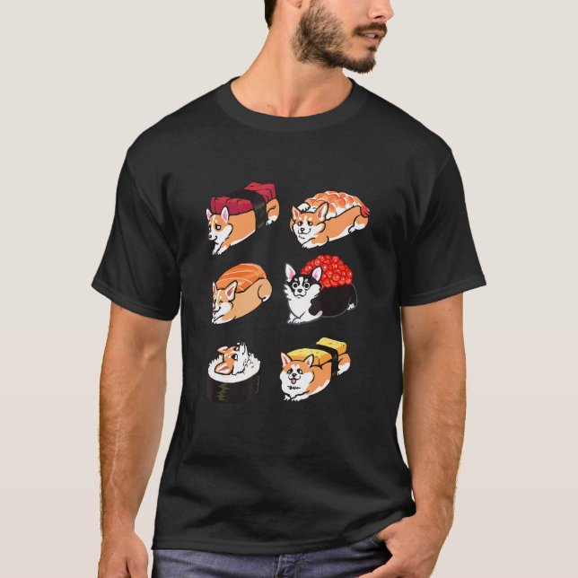 Sushi Corgi T-Shirt (Vorderseite)