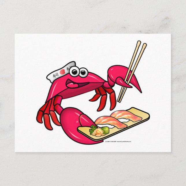 Sushi Crab Postkarte (Vorderseite)