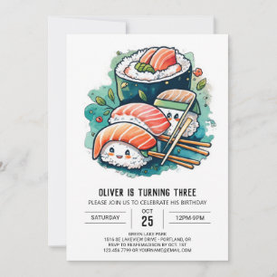 Sushi Custom Geburtstag Einladung