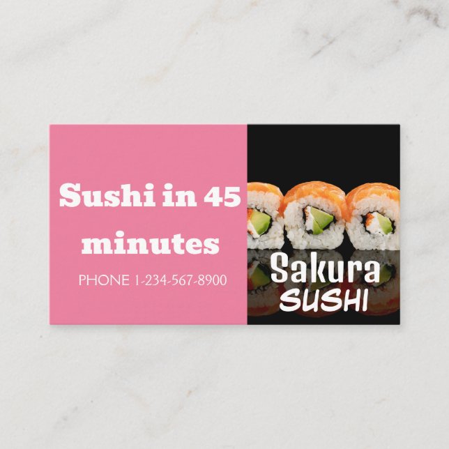 Sushi Delivery Discount Sale Angebot Visitenkarte (Vorderseite)