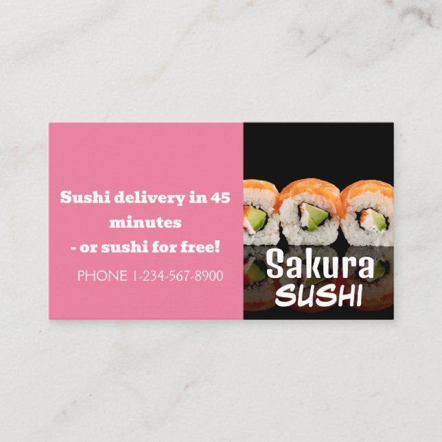 Sushi Delivery Discount Sale Angebot Visitenkarte (Vorderseite)