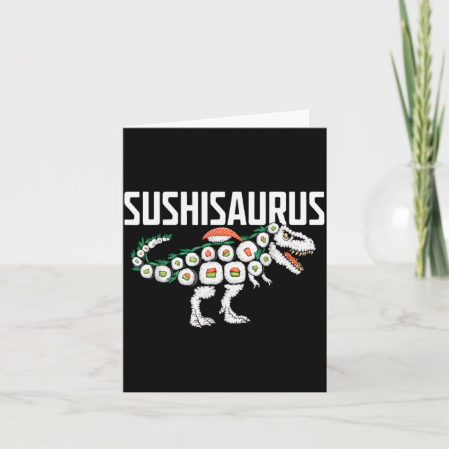 Sushi Dinosaur T-rex Japanese Food Funny Sushi Rol Karte (Vorderseite)
