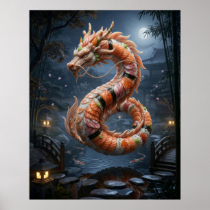 Sushi-Drache Garten Geist Poster