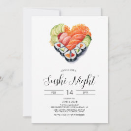 Sushi-Einladung, Valentinstag, Verlobung, Abendess Einladung