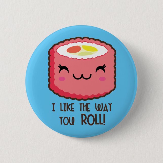 Sushi Emoji Roll Button (Vorderseite)