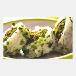 Sushi essen japanisches Asia Food Rice Leckeres Mi Rechteckiger Aufkleber