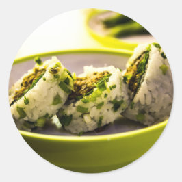 Sushi essen japanisches Asia Food Rice Leckeres Mi Runder Aufkleber