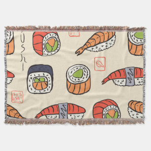 Sushi-Essen, nahtloses Musterdesign. Decke
