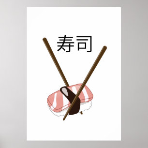 Sushi-Essstäbchen Poster