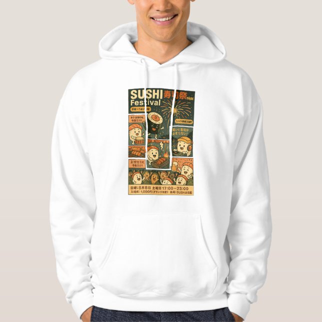 Sushi Festival Poster Design Hoodie (Vorderseite)