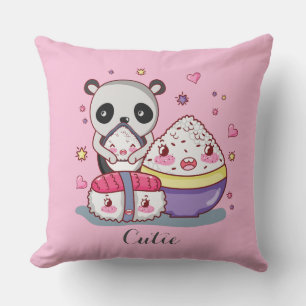 Sushi Finds Rolls Kawaii Sushi Throw Pillow Kissen
