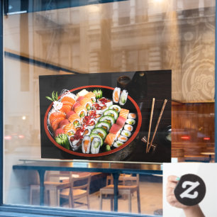 Sushi Fisch Essen Reis Japanisch Thunfisch Sashimi Fensteraufkleber
