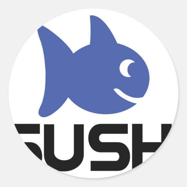 Sushi-Fisch-Ikone Runder Aufkleber (Vorderseite)