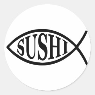 Sushi Fish Runder Aufkleber