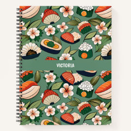 Sushi Floral Custom Muster Notizbuch