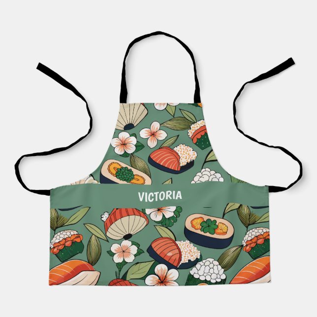 Sushi Floral Custom Muster Schürze (Vorderseite)