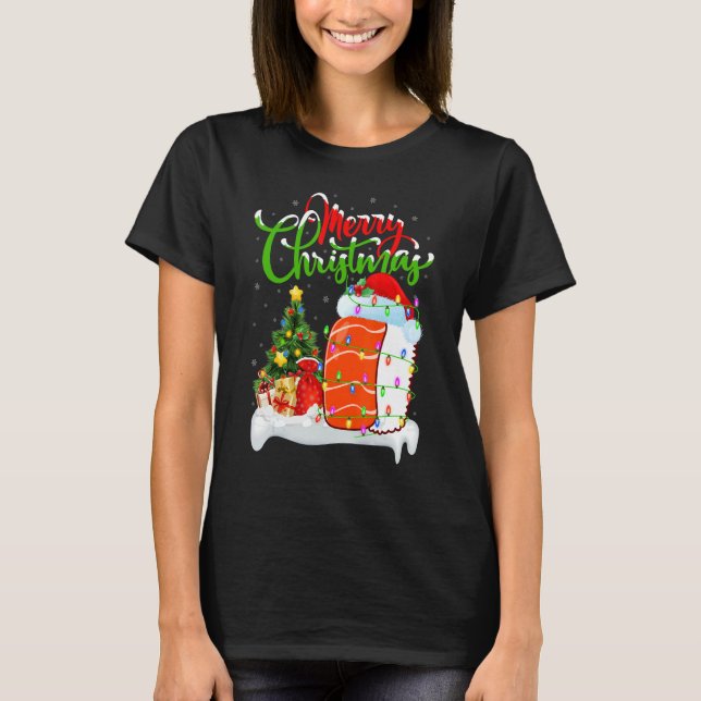 Sushi Food   Xmas Decorations Santa Sushi Christma T-Shirt (Vorderseite)