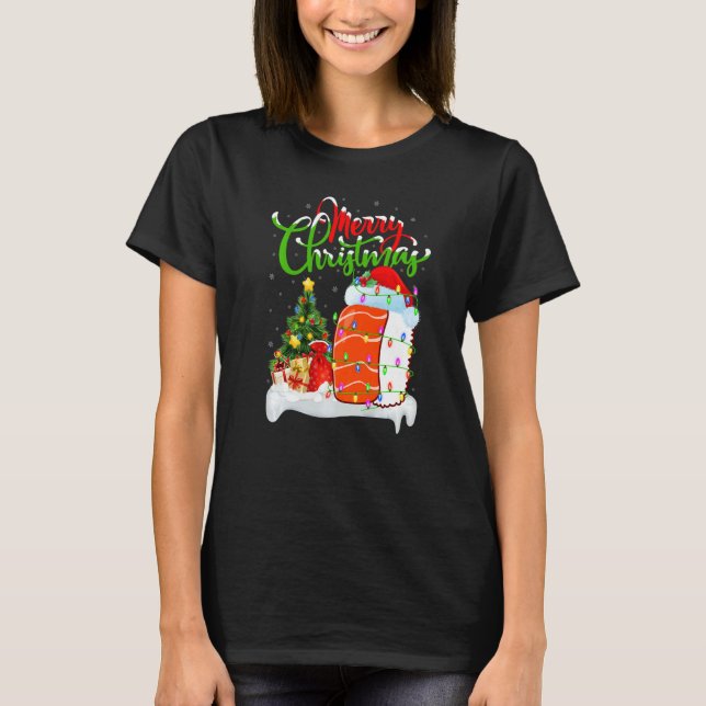 Sushi Food  Xmas Decorations Santa Sushi Christmas T-Shirt (Vorderseite)