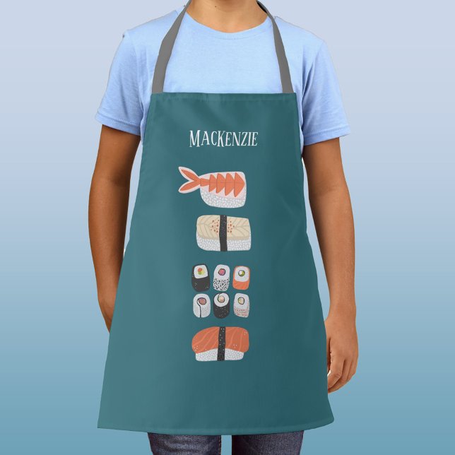 Sushi Fun Personalisiert Schürze (Fun personalized name Japanese sushi food art apron)