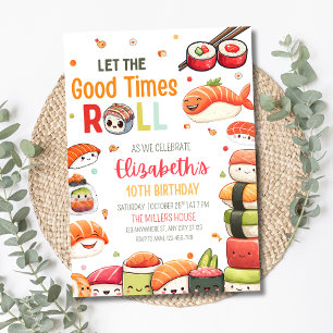 Sushi Geburtstag Japanisches Essen Kawaii Thema Pa Einladung