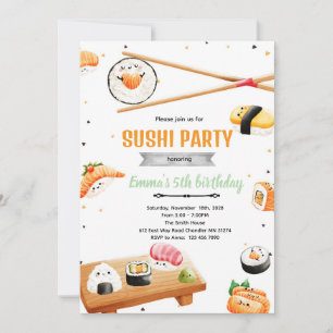 Sushi-Geburtstagskind-Party-Einladung Einladung