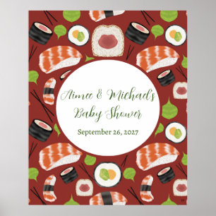 Sushi Gender Neutral Baby Shower Poster