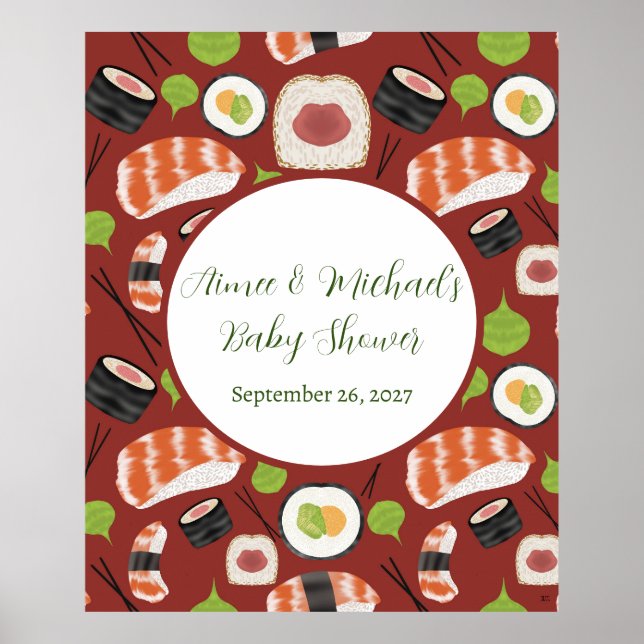 Sushi Gender Neutral Baby Shower Poster (Vorne)
