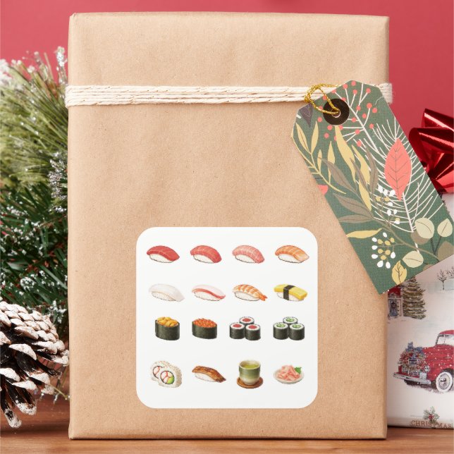 Sushi Guide Sticker – Japanese Food Chart Decal (Feiertag)