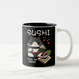 Sushi Hug in Hand Zweifarbige Tasse