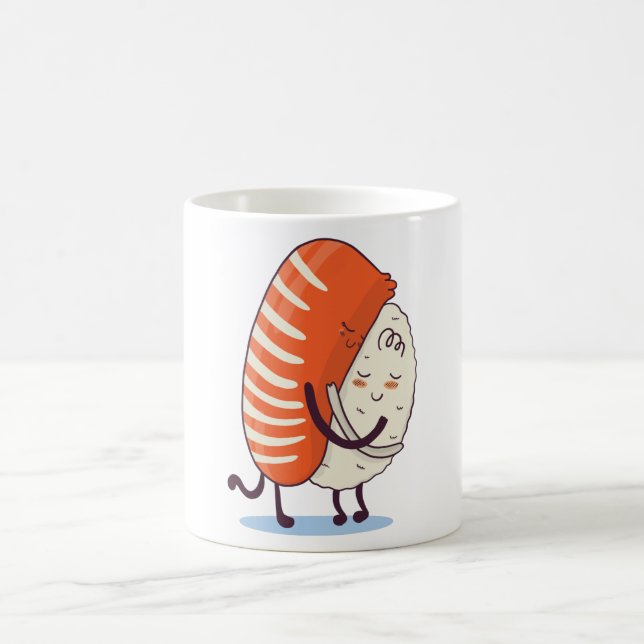 Sushi Hug Niedlich Kawaii Japanisch Kaffeetasse (Mittel)