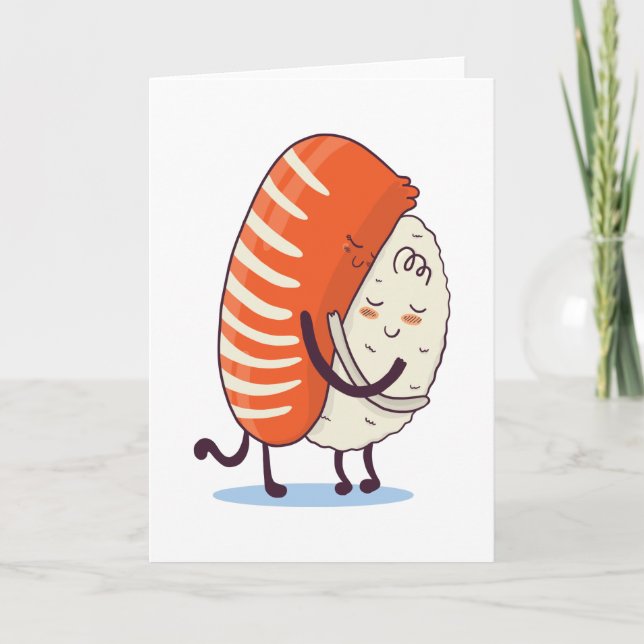 Sushi Hug Niedlich Kawaii Japanisch Karte (Vorderseite)
