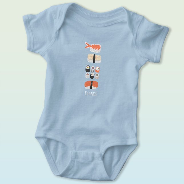 Sushi Individuelle Name Baby Bodysuit Strampler (Japanese sushi personalized baby name baby bodysuit)