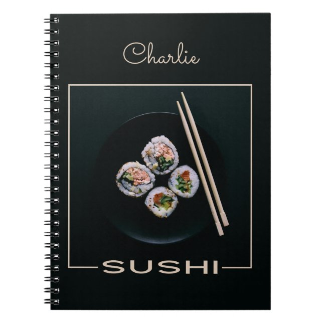 Sushi-individuelle Name-Notebook Notizblock (Vorderseite)