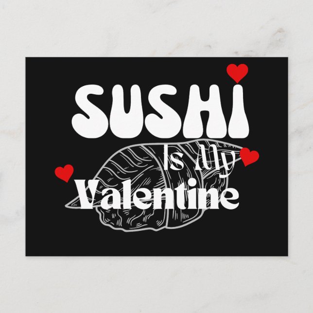 Sushi ist mein Valentine Postkarte (Vorderseite)