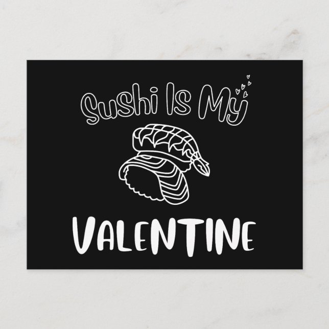 Sushi ist mein Valentine Postkarte (Vorderseite)