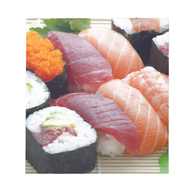 Sushi Japanese Asian Food Raw Sashimi Fresh Roll Notizblock (Vorderseite)