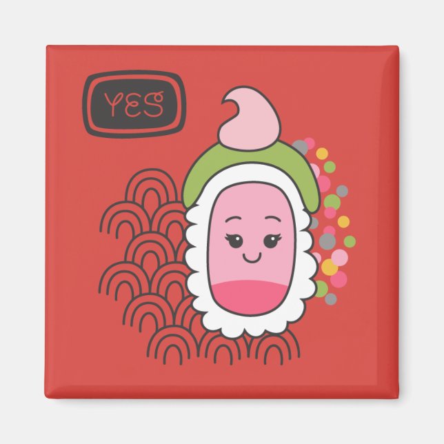 Sushi Japanese Food Niedlich Magnet (Vorne)