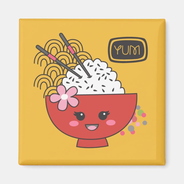 Sushi Japanese Food Niedlich Rice Bowl Magnet (Vorne)