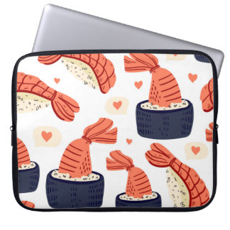 Sushi japanische Küche Nahtloses Muster Laptopschutzhülle