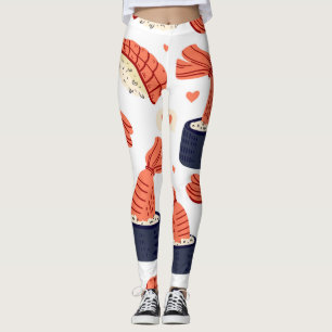 Sushi japanische Küche Nahtloses Muster Leggings