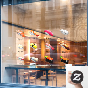 Sushi japanische Lebensmittel japanische Fisch Jap Fensteraufkleber