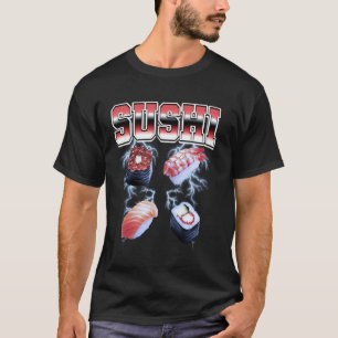 Sushi Japanisches Essen 90er Bootleg Stil T-Shirt