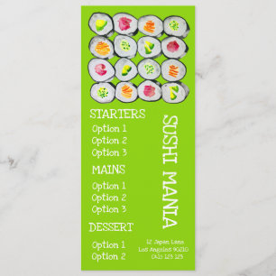 Sushi Japanisches Restaurant Wasabi Abendmenü Menükarte