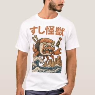 Sushi Kaiju Monster - Japanische Retro Art T-Shirt