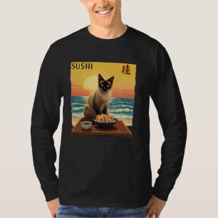 Sushi-Katze Japanische Küche Foodie Feline Kunstli T-Shirt