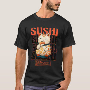 Sushi Katze Kawaii Neko Chibi Japanisches Anime Es T-Shirt