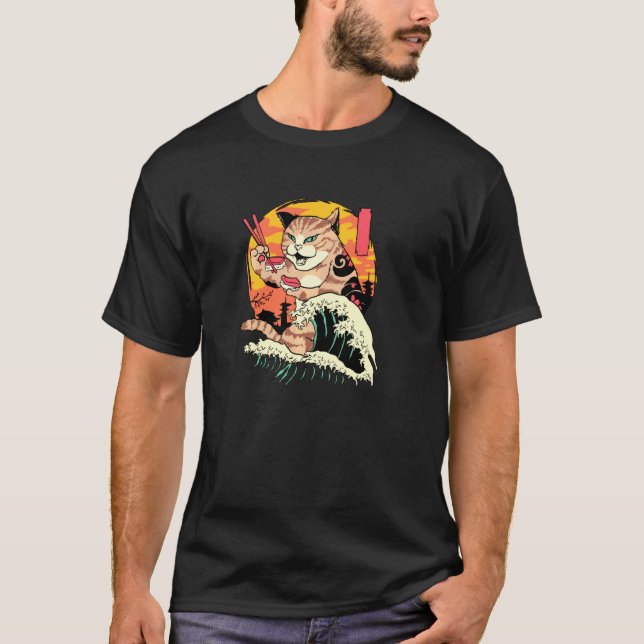 Sushi-Katze-Pullover T-Shirt (Vorderseite)