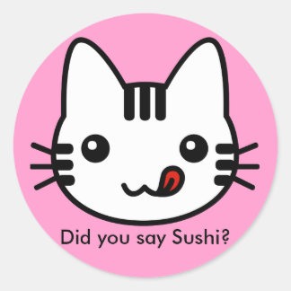 Sushi-Katze Runder Aufkleber
