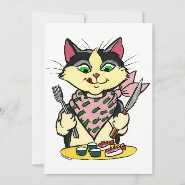 Sushi-Katzen-Einladung Einladung (Vorderseite)