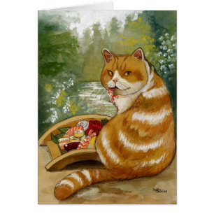 Sushi-Katzen-nebelhafte Brücke